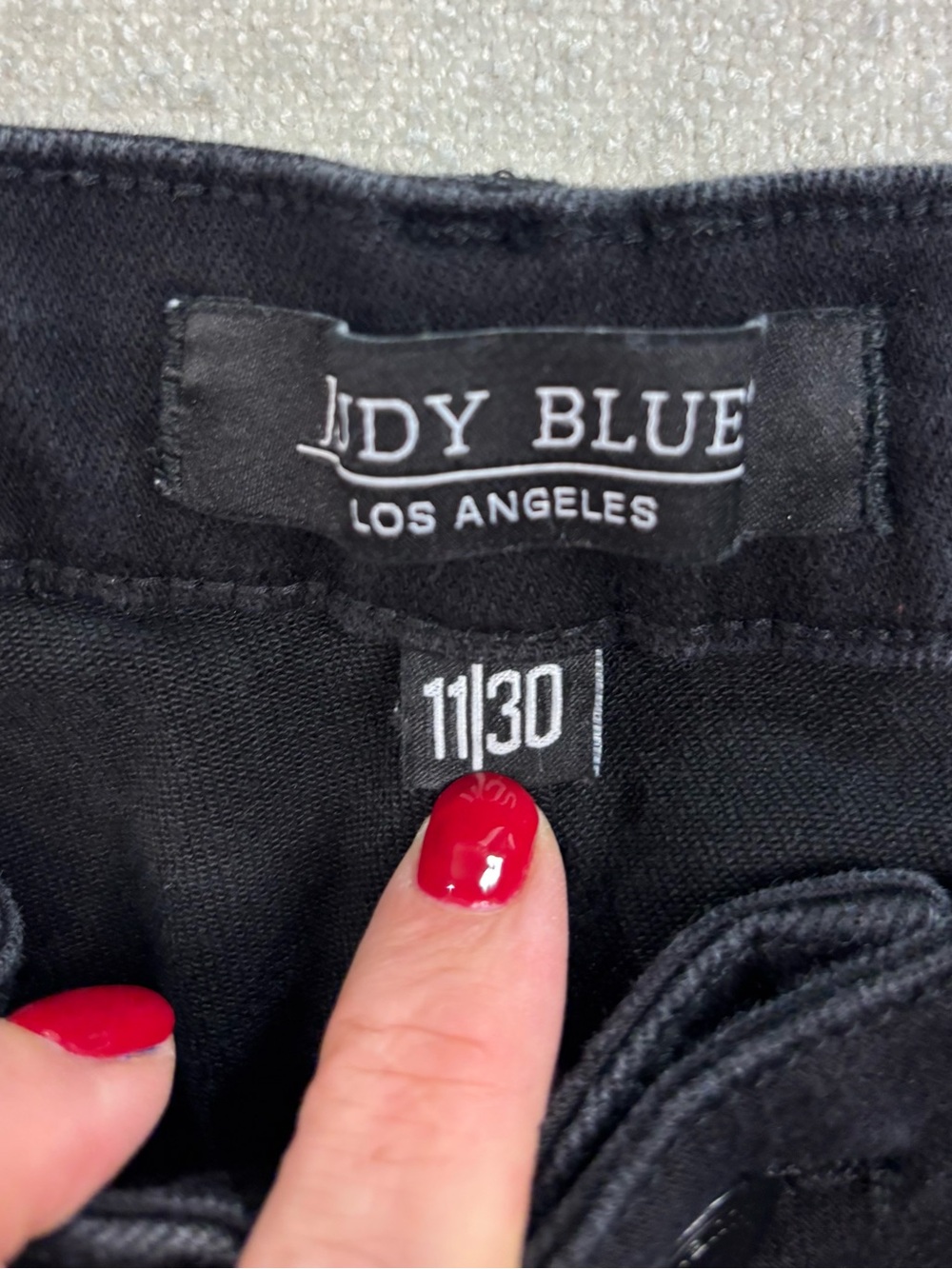 Judy Blue Black Jogger Jeans Women’s 11/30 High Rise Drawstring Stretch Denim - Picture 7 of 8